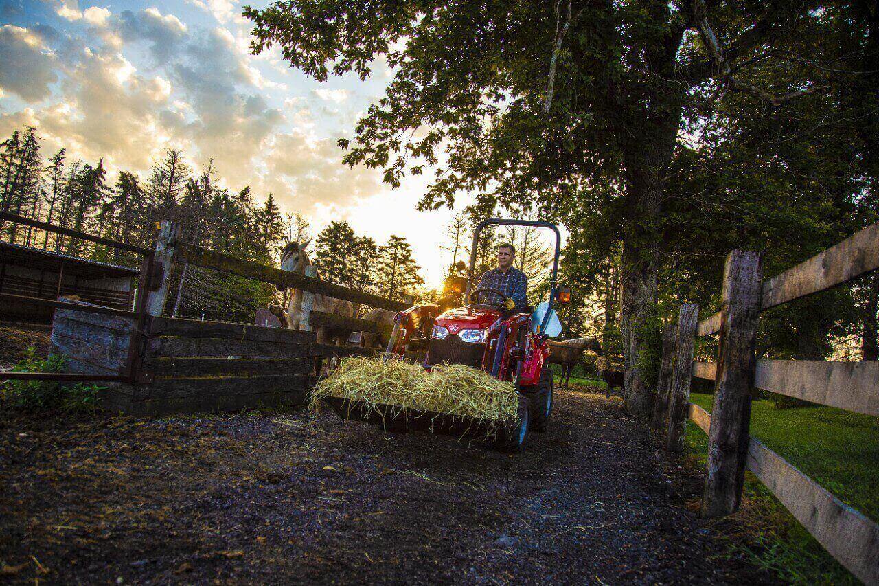 Massey Ferguson with bale